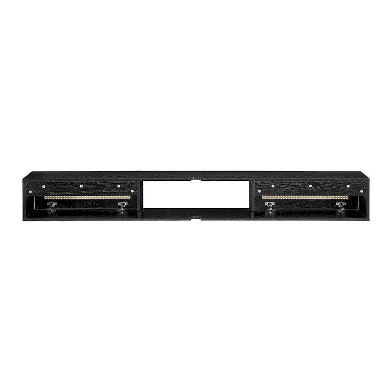 Middlebrook Scandi 70-inch Faux Rattan-Door Floating TV Stand