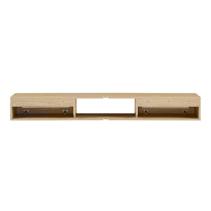 Middlebrook Scandi 70-inch Faux Rattan-Door Floating TV Stand