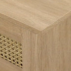 Middlebrook Scandi 70-inch Faux Rattan-Door Floating TV Stand