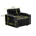 foldable sofa bed , modern sofa sofa velvet pull-out bed, adjustable back and with USB port and ashtray and swivel phone stand