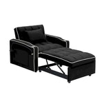 foldable sofa bed , modern sofa sofa velvet pull-out bed, adjustable back and with USB port and ashtray and swivel phone stand