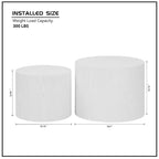 Round Nesting Tables Set, Coffee & End Tables, No Assembly