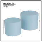 Round Nesting Tables Set, Coffee & End Tables, No Assembly