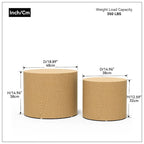 Round Nesting Tables Set, Coffee & End Tables, No Assembly