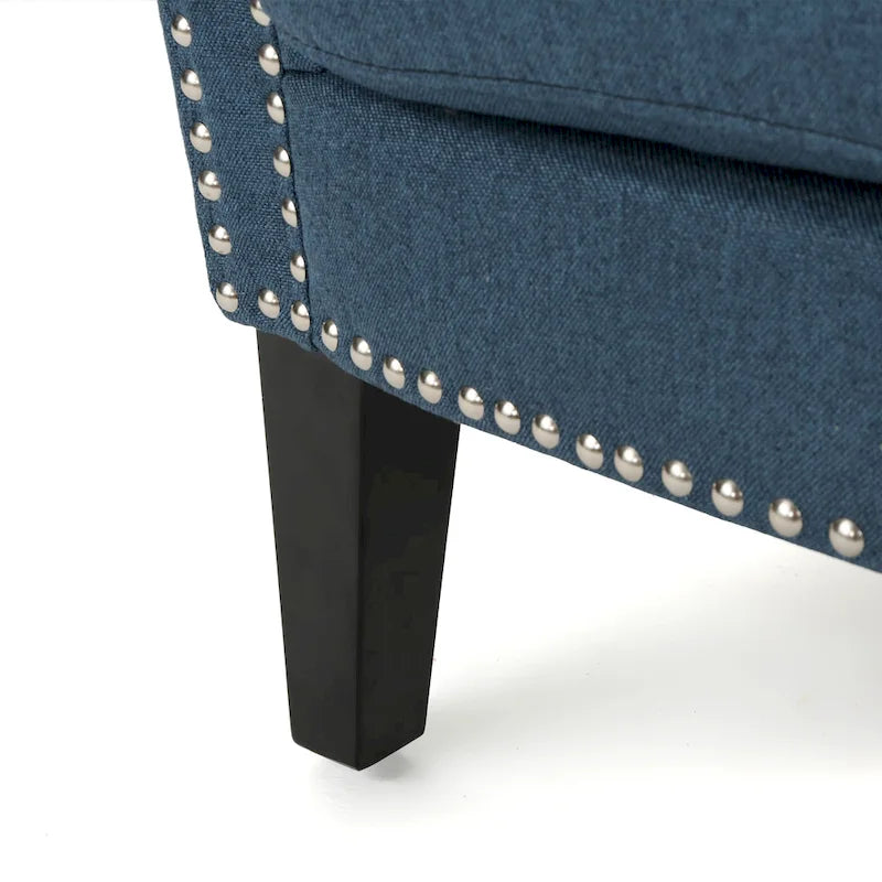Navy Blue 31 Upholstered Club Chair with Nailheads