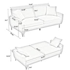 74.41 Inch Teddy Velvet sofa bed with Separate adjustment backrest and Storage Function
