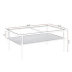 Coffee Table and End tables Set of 3, Tempered Glass Table with MDF layer, Modern Tables for Living Room , Gray Glass