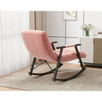 Casual folding rocking chair upholstered, lounge rocking chair adjustable high back and foot rest