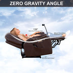 Bonded Leather Zero Gravity Power Recliner with Massage and Heating