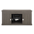 60 Fireplace TV Stand with Glass Doors and Open/Closed Storage for TVs Up to 65