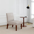 Fabric Accent Chair Set with Round Wood Table - 2 Chairs (18.7")