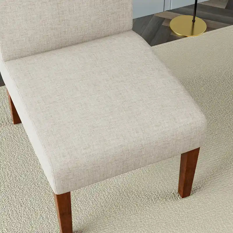 Fabric Accent Chair Set with Round Wood Table - 2 Chairs (18.7")