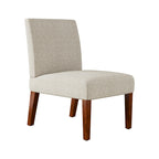 Fabric Accent Chair Set with Round Wood Table - 2 Chairs (18.7")