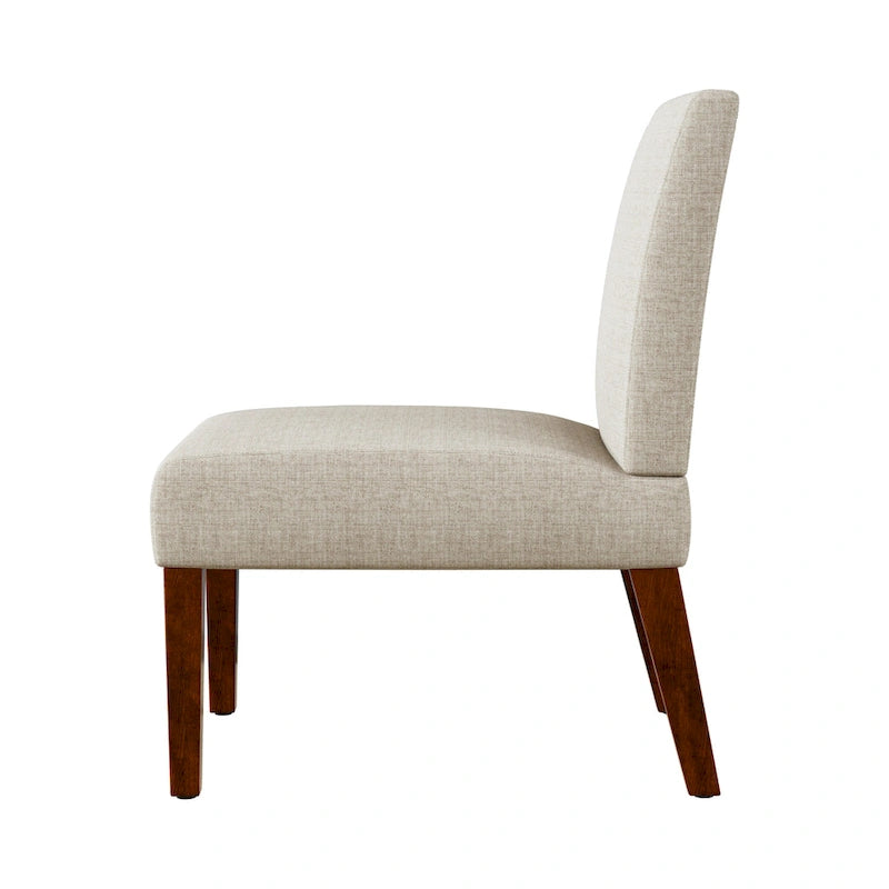 Fabric Accent Chair Set with Round Wood Table - 2 Chairs (18.7")