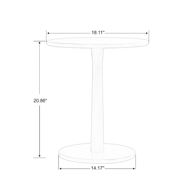 Fabric Accent Chair Set with Round Wood Table - 2 Chairs (18.7")