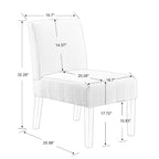 Fabric Accent Chair Set with Round Wood Table - 2 Chairs (18.7")