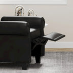 Black 35.04 Adjustable Tufted Arm Chair with Sturdy Legs