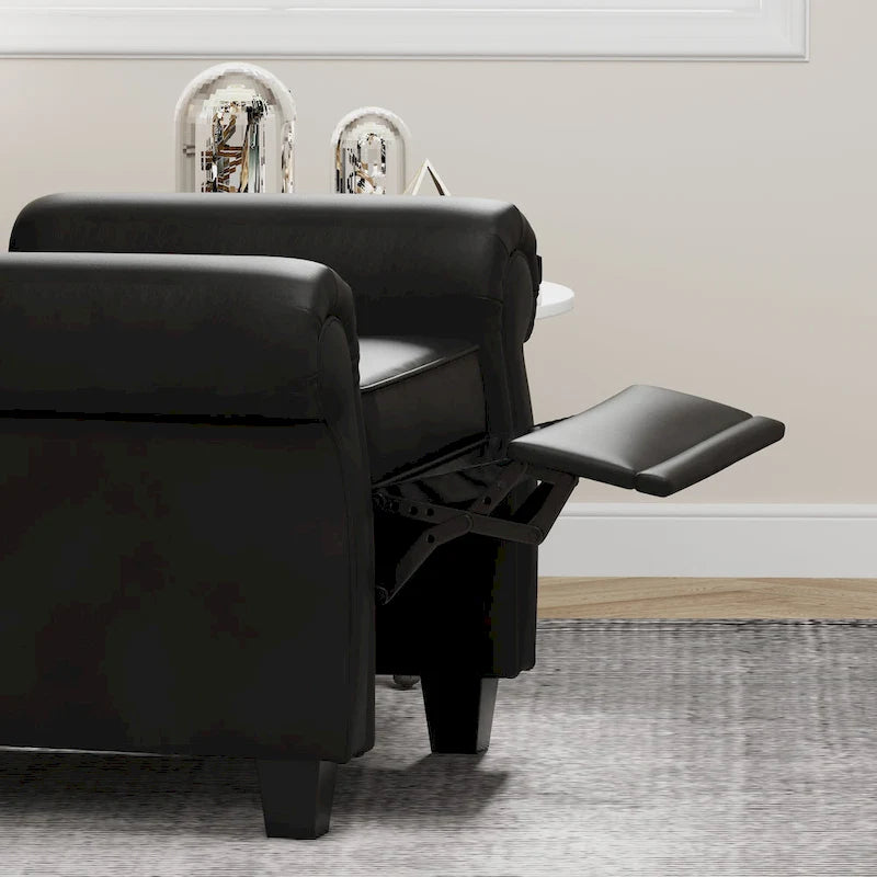 Black 35.04 Adjustable Tufted Arm Chair with Sturdy Legs