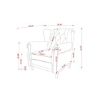 Black 35.04 Adjustable Tufted Arm Chair with Sturdy Legs
