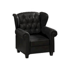 Black 35.04 Adjustable Tufted Arm Chair with Sturdy Legs