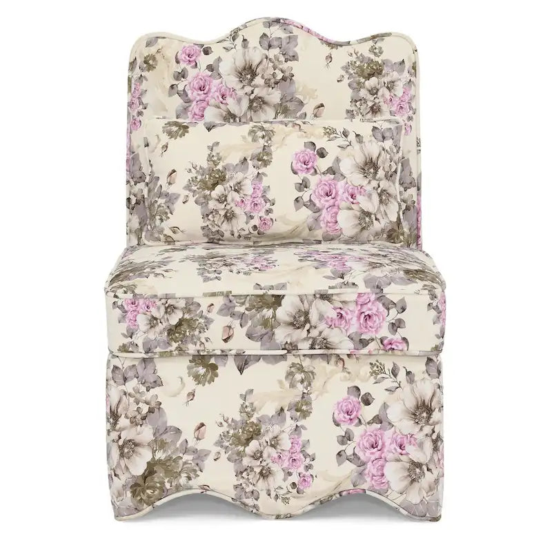Velvet single dining chair with soft seat cushion