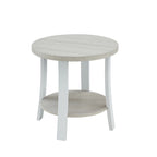 Contemporary Round Wood Shelf End Table for Bedroom or Living Room