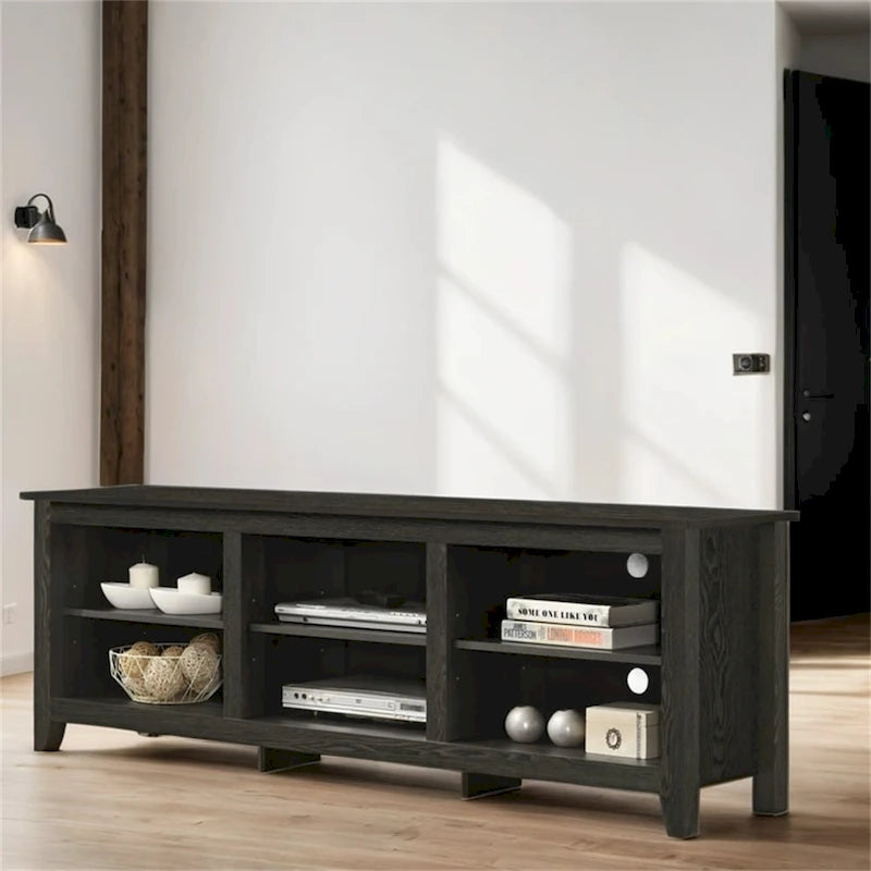 70" TV Stand with Open Shelves - Particle Board with Cable Management