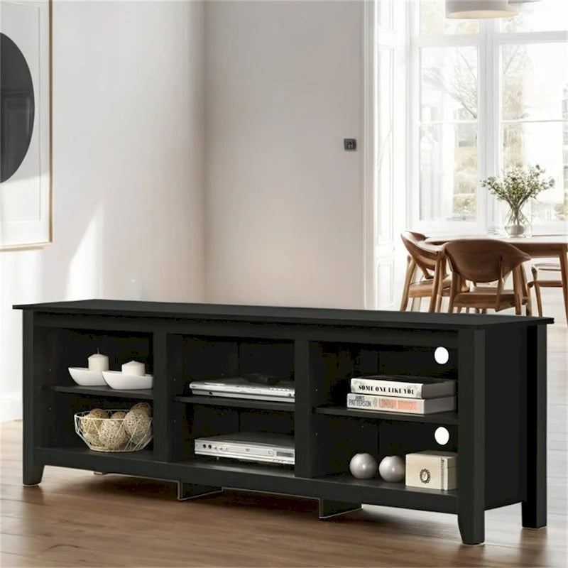 70" TV Stand with Open Shelves - Particle Board with Cable Management