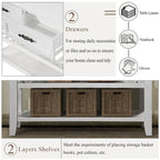 42 Wood Sofa Table with 2 Storage Drawers and 2 Tiers Shelves