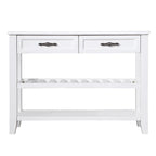 42 Wood Sofa Table with 2 Storage Drawers and 2 Tiers Shelves