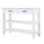 42 Wood Sofa Table with 2 Storage Drawers and 2 Tiers Shelves