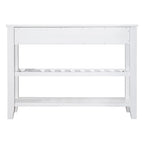 42 Wood Sofa Table with 2 Storage Drawers and 2 Tiers Shelves