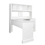 Modern Computer Desk with 2 Tier Storage and Large Drawers and Waterproof Surface for Home Office and Study or Living Room