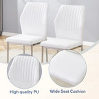 Set of 6 High Resilience Dining Chair with Metal Silver Leg