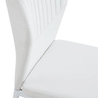 Set of 6 High Resilience Dining Chair with Metal Silver Leg