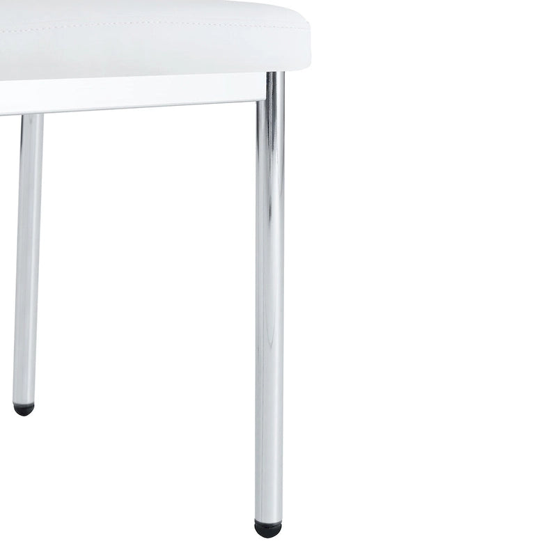 Set of 6 High Resilience Dining Chair with Metal Silver Leg