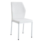 Set of 6 High Resilience Dining Chair with Metal Silver Leg