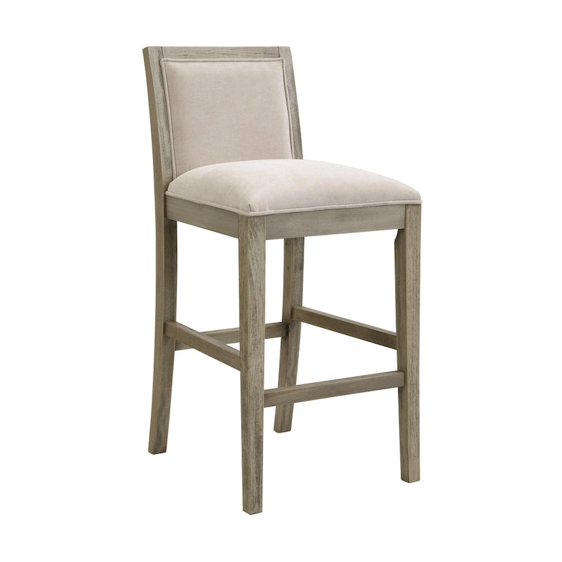 Roomfitters Retro Bar Stools, Set of 2 Upholstered 30.5 Bar Height Chairs with Fabric Cushion and Wood Frame