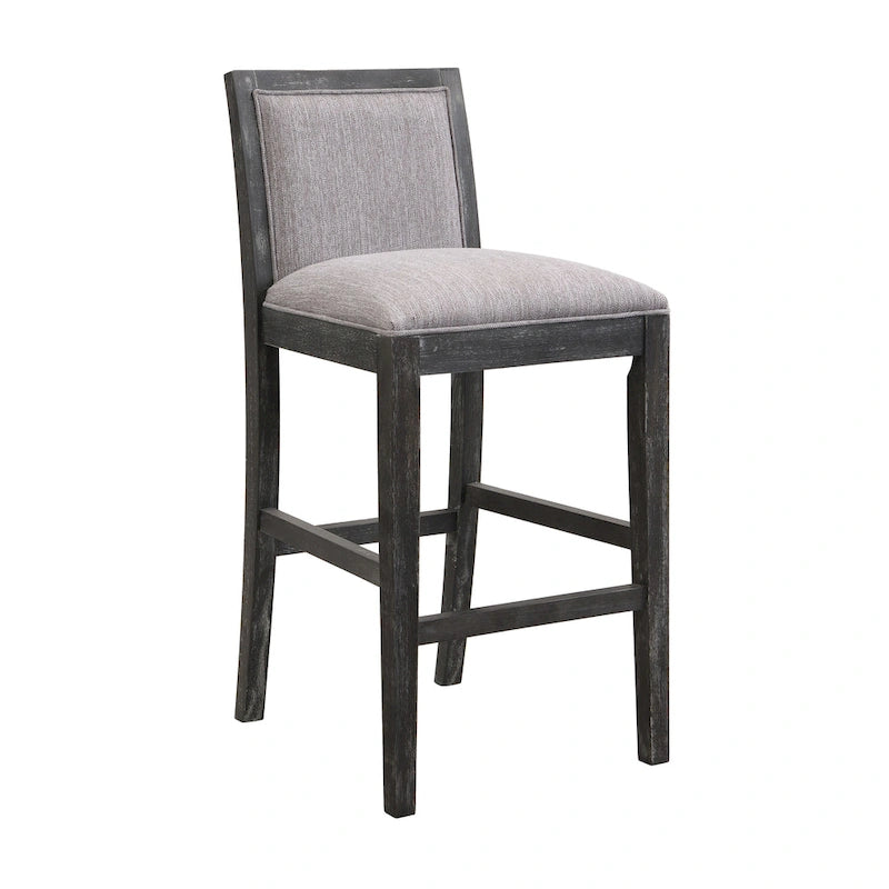 Roomfitters Retro Bar Stools, Set of 2 Upholstered 30.5 Bar Height Chairs with Fabric Cushion and Wood Frame