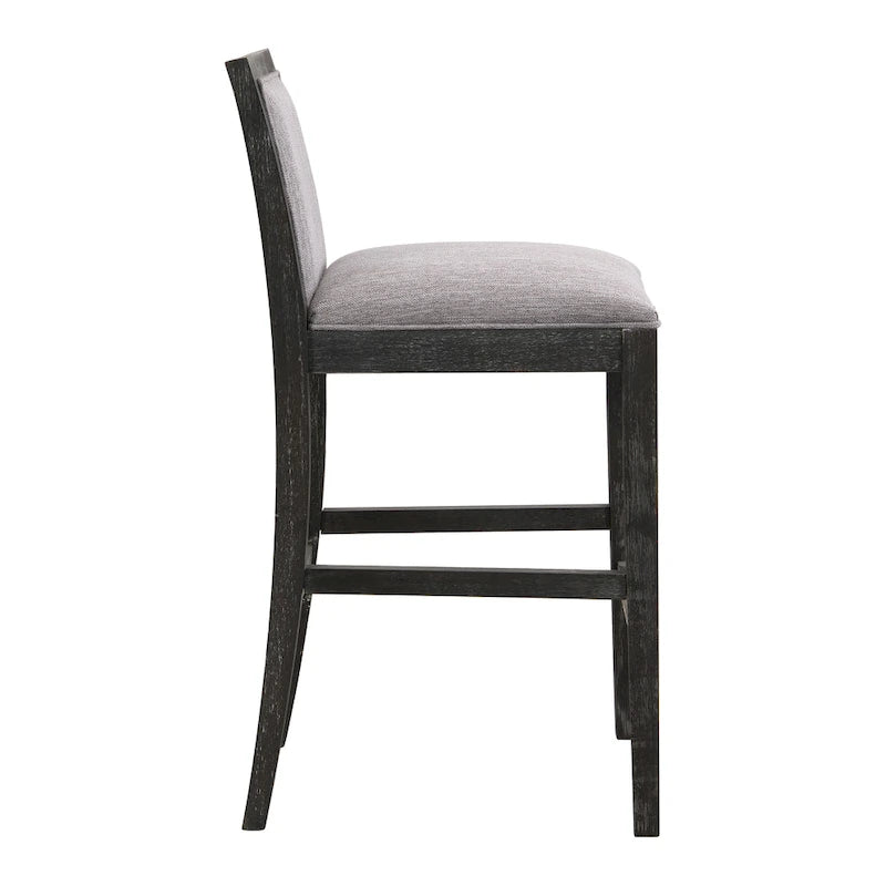 Roomfitters Retro Bar Stools, Set of 2 Upholstered 30.5 Bar Height Chairs with Fabric Cushion and Wood Frame