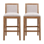 Roomfitters Retro Bar Stools, Set of 2 Upholstered 30.5 Bar Height Chairs with Fabric Cushion and Wood Frame
