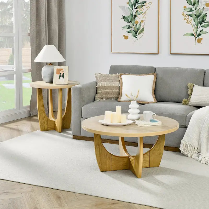 36 Wooden Round Coffee Table