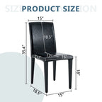 Leather Dining Chair Set of 2 High Back Armless Side Chair Soft Cushion Chair with Metal Legs for Living Room Kitchen