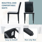 Leather Dining Chair Set of 2 High Back Armless Side Chair Soft Cushion Chair with Metal Legs for Living Room Kitchen