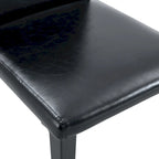 Leather Dining Chair Set of 2 High Back Armless Side Chair Soft Cushion Chair with Metal Legs for Living Room Kitchen