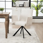 Modern Upholstered Dining Chairs with Swivel Metal Legs