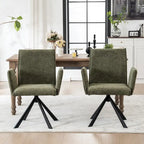 Modern Upholstered Dining Chairs with Swivel Metal Legs