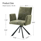 Modern Upholstered Dining Chairs with Swivel Metal Legs
