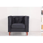 US PRIDE FURNITURE Velvet Classic Chesterfield Chair with Wood legs