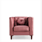 US PRIDE FURNITURE Velvet Classic Chesterfield Chair with Wood legs